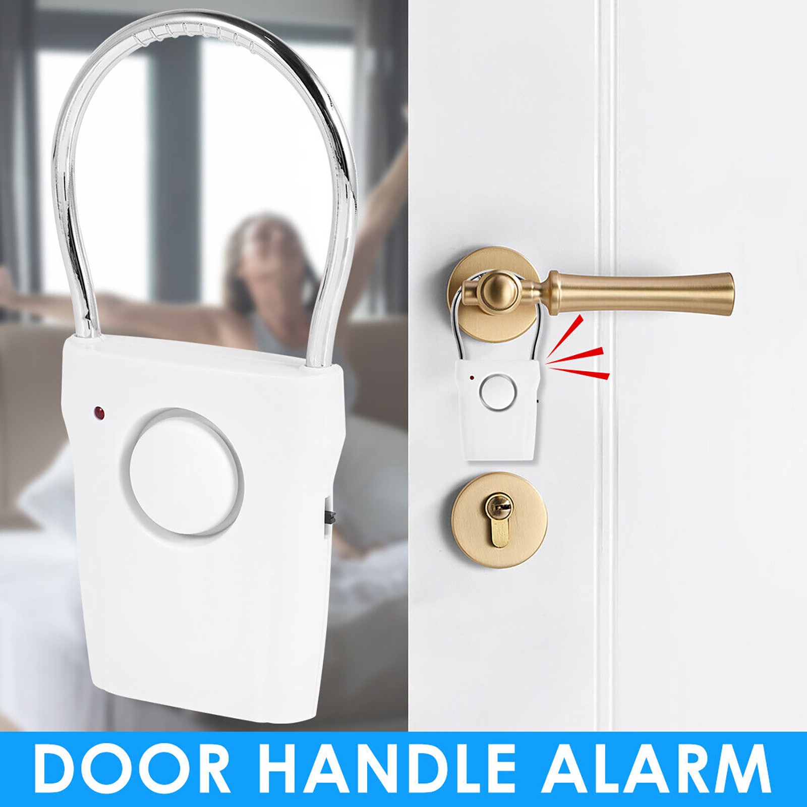 New 115dB Door Handle Alarm Portable Door Security Alarm For Home Travel Hotel