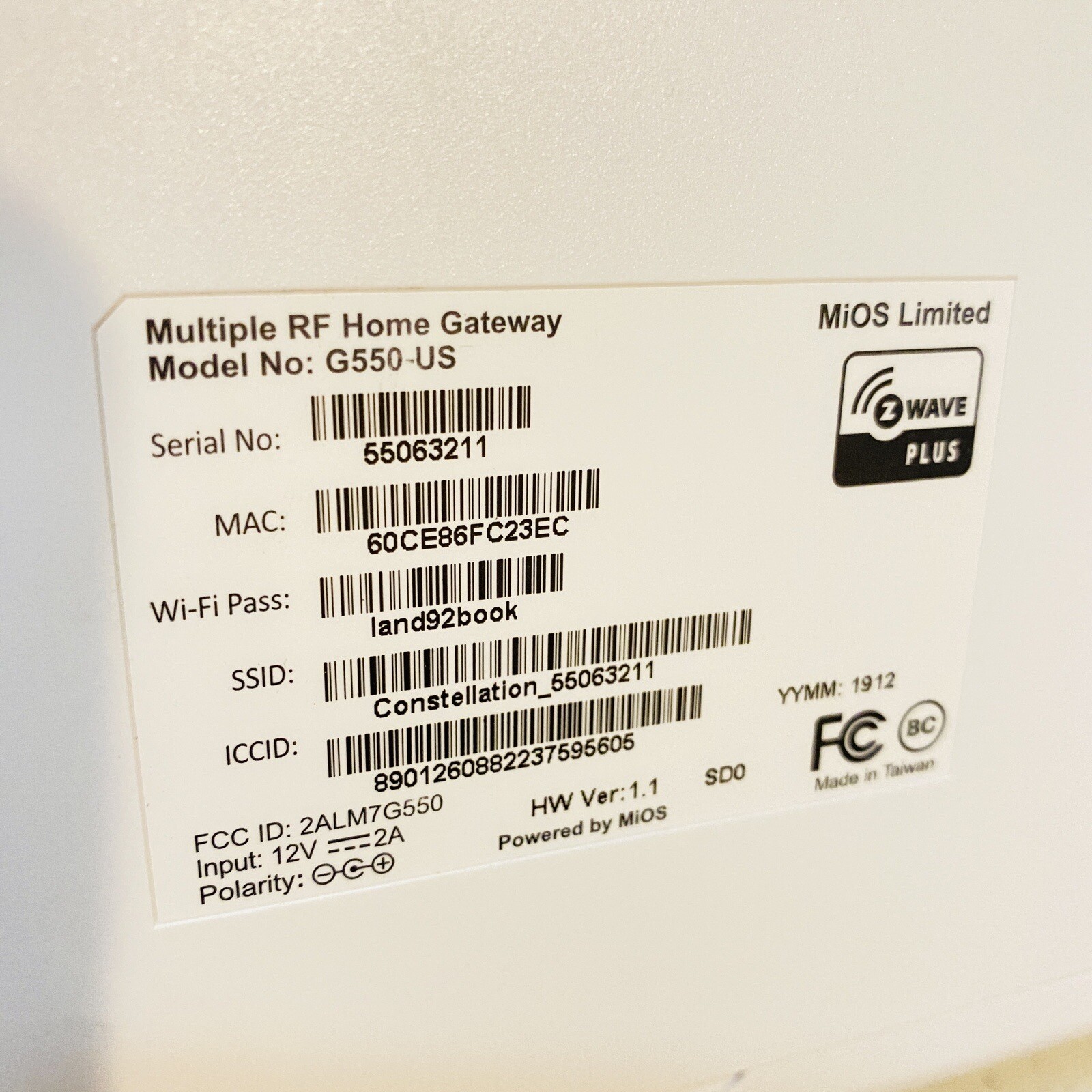 Constellation Multiple RF Home Gateway Model G550-US – Used