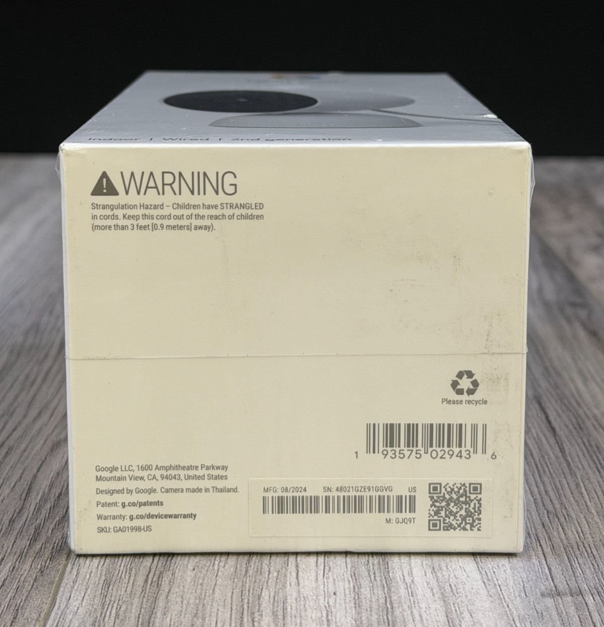 Google Nest Cam Indoor 2nd Gen Wired Security Camera Snow GA01998-US Sealed NEW