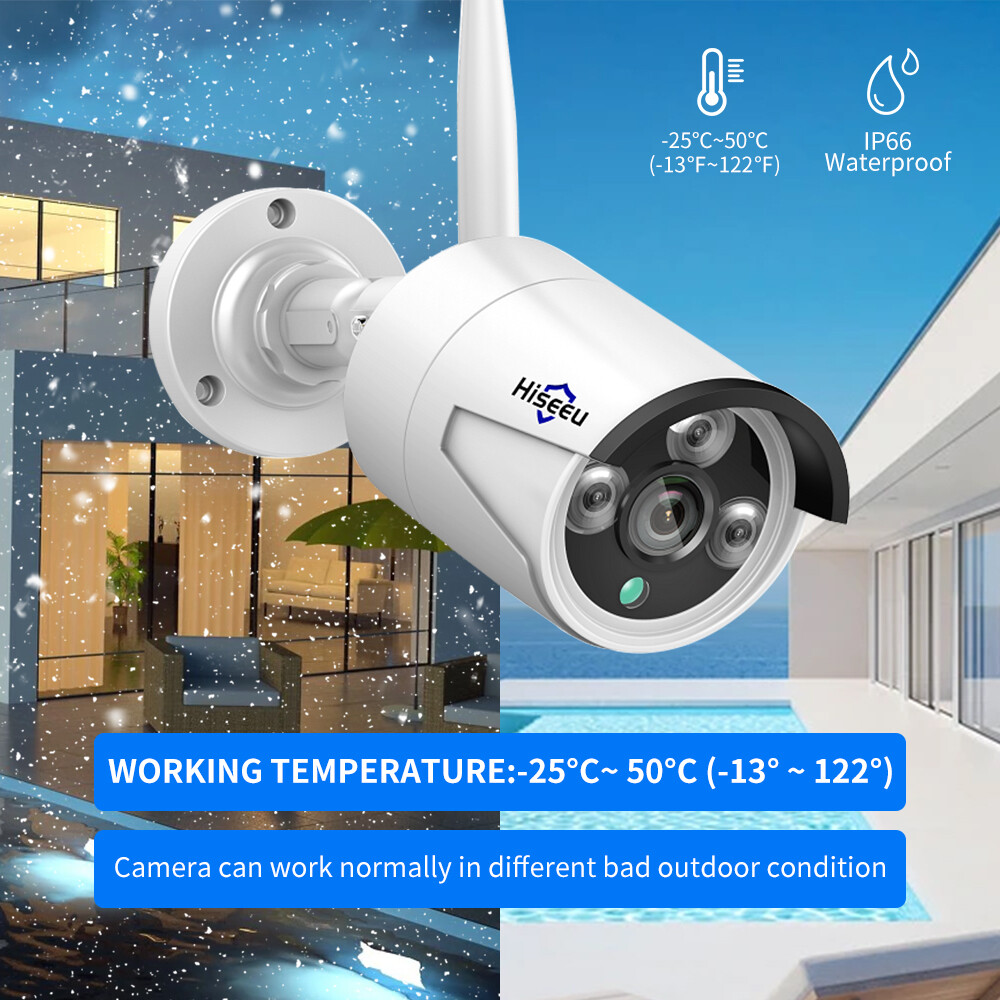 2K 8CH NVR Outdoor Wireless Security Camera System WIFI IP With 3TB HDD AHD