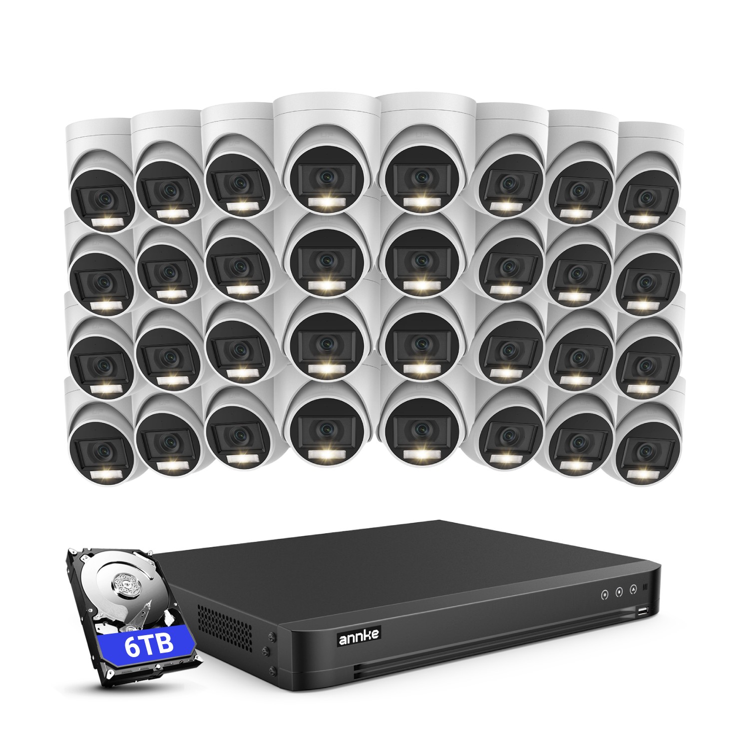 ANNKE 32CH DVR 5MP Color Night Security Camera System Audio Recording AI Detect