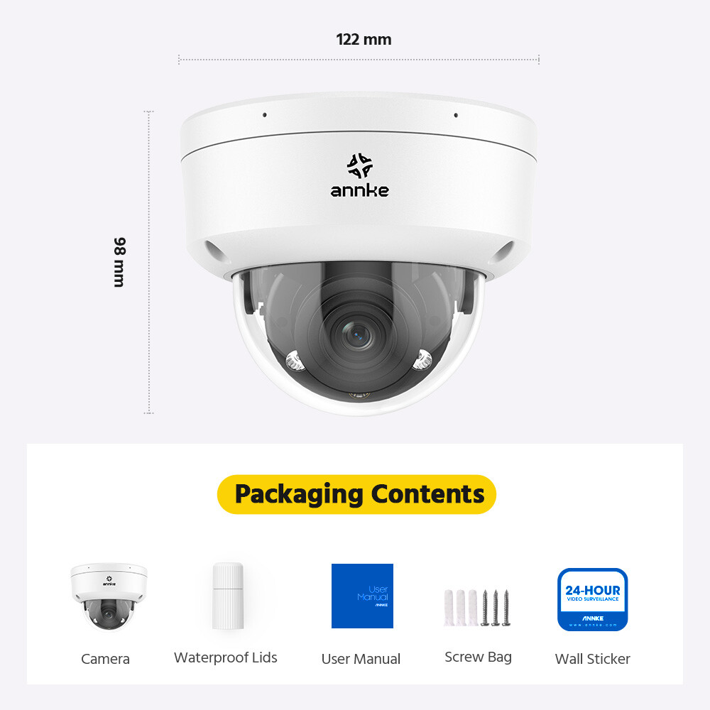 ANNKE 4K POE 4x Zoom Security IP Camera Audio Recording Outdoor Human Detection