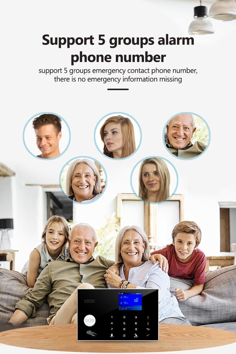 Sistema de Alarma para Casa Security Alarm System Wireless WIFI GSM Alexa Google