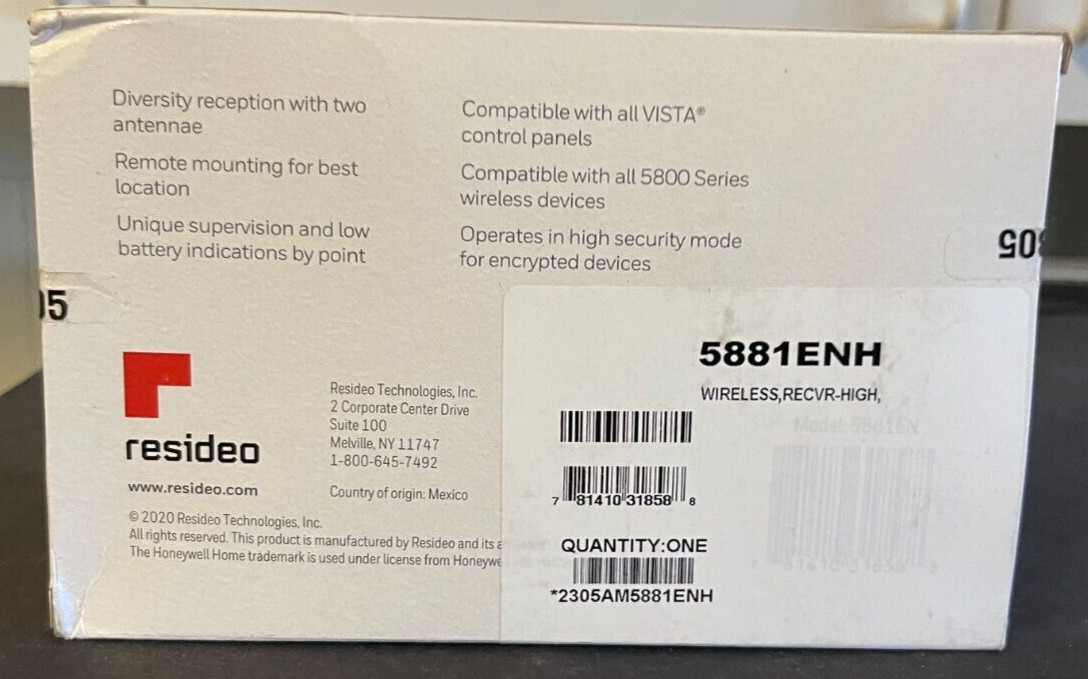 Brand New Honeywell 5881ENH Wireless High Receiver w/ Unlimited Zones