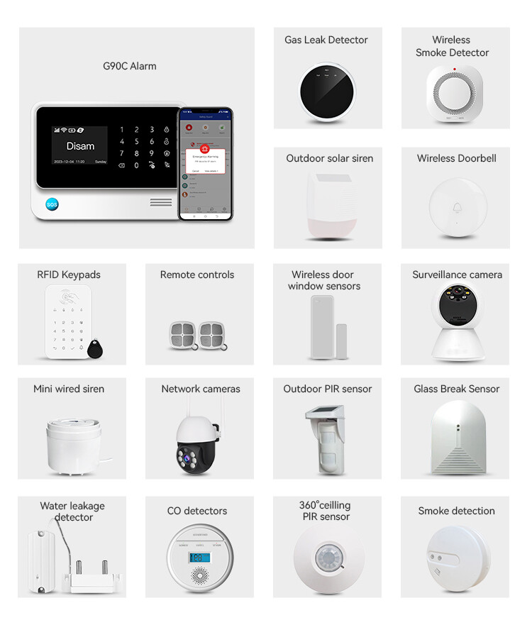 New G90C WiFi GSM SMS Wireless Home Alarm Security System Accessories Lot