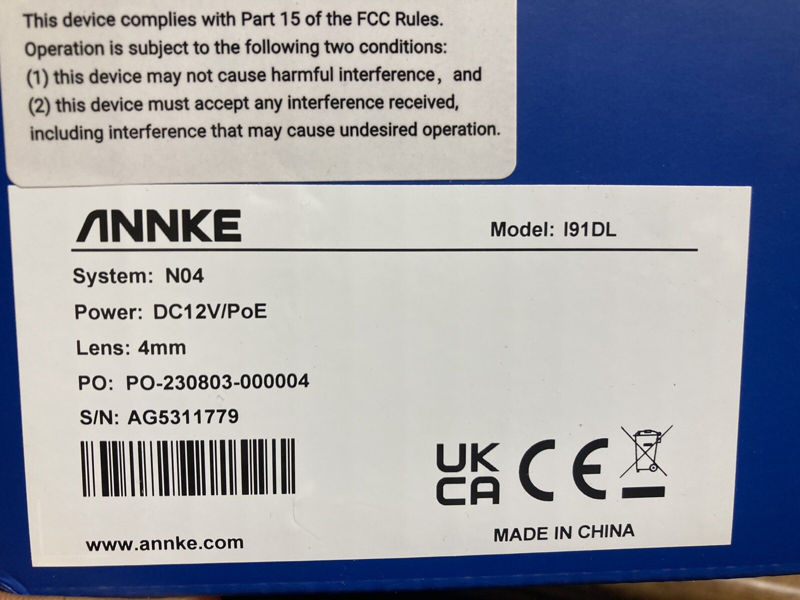 ANNKE 4k Camera i91dl