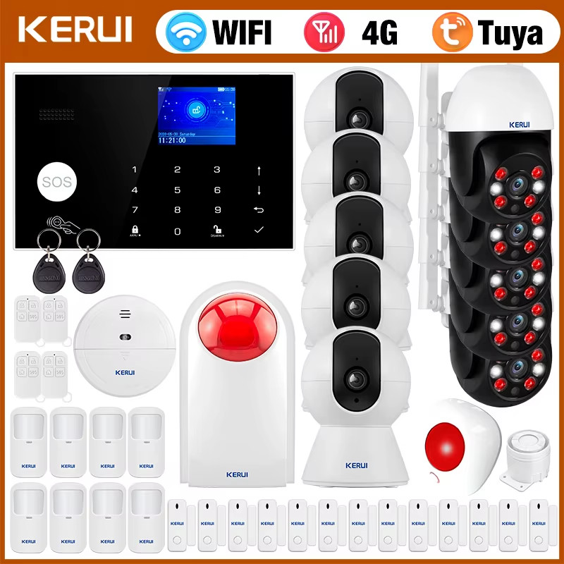 4G+WIFI Alarm for Home Support 3 Wired Defense Zones G34 Alarm System Kits Tuya