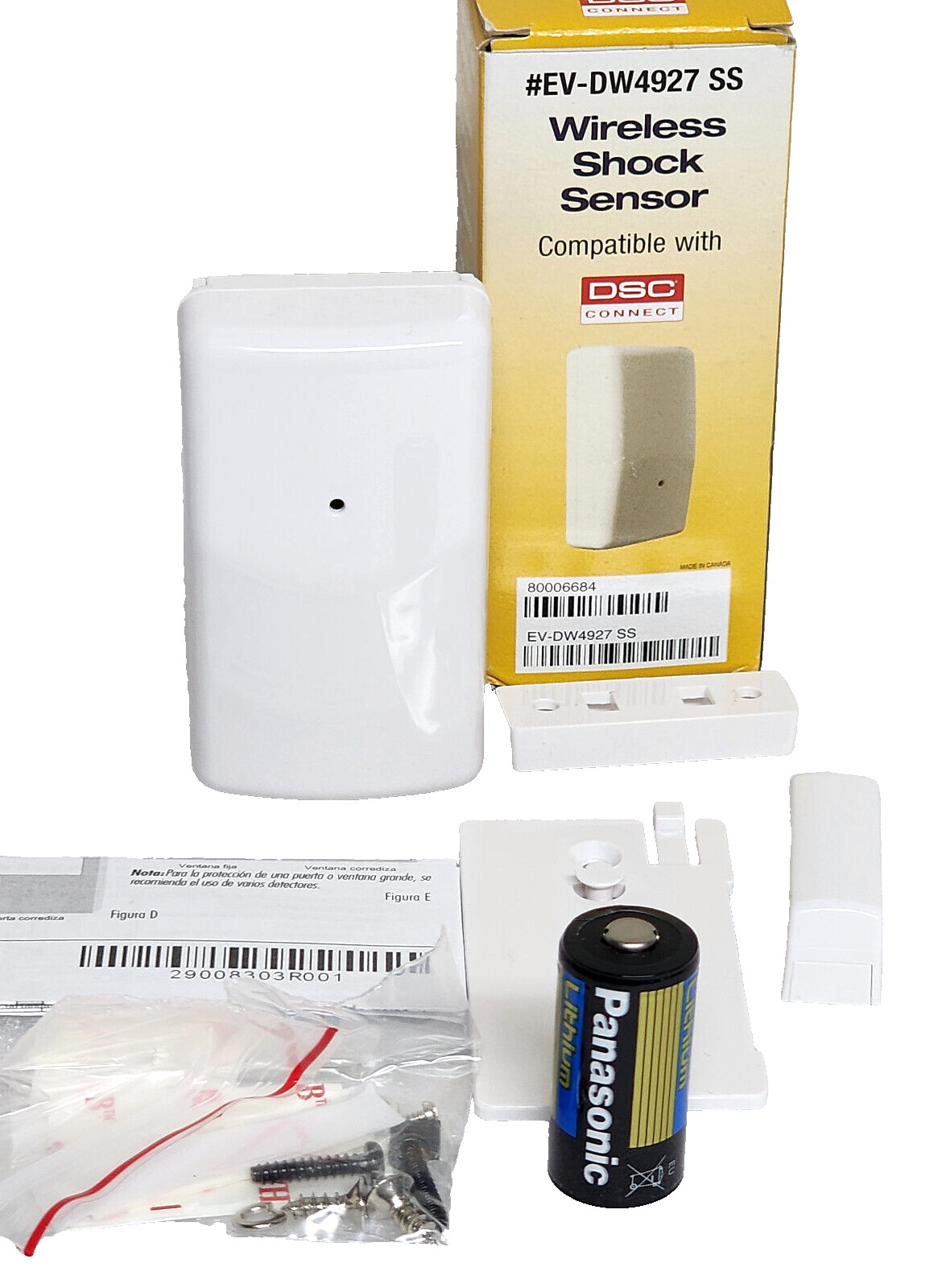 Brand New DSC EV-DW4927 SS Wireless Shock Sensor with Contact