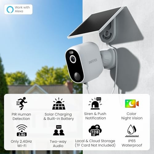 Security Cameras Wireless Outdoor-Solar&Battery Powered 2K 2.4G 2.4GHz-4P-W