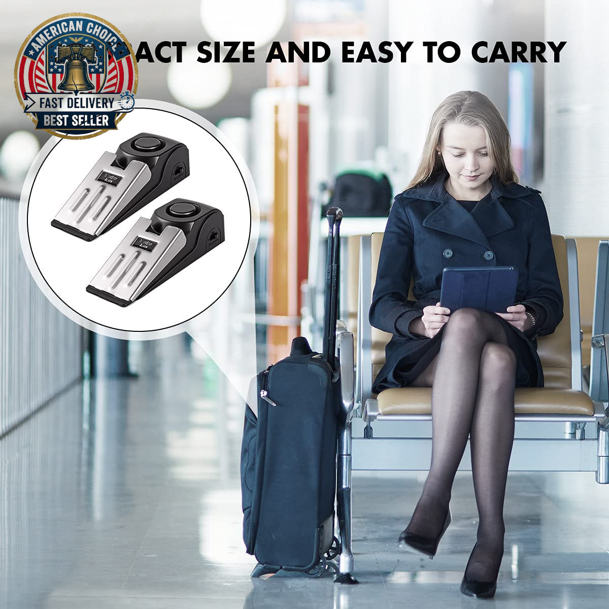 Door Stop Alarm, Door Stopper Security for Home Travel Apartment with 120DB Sire