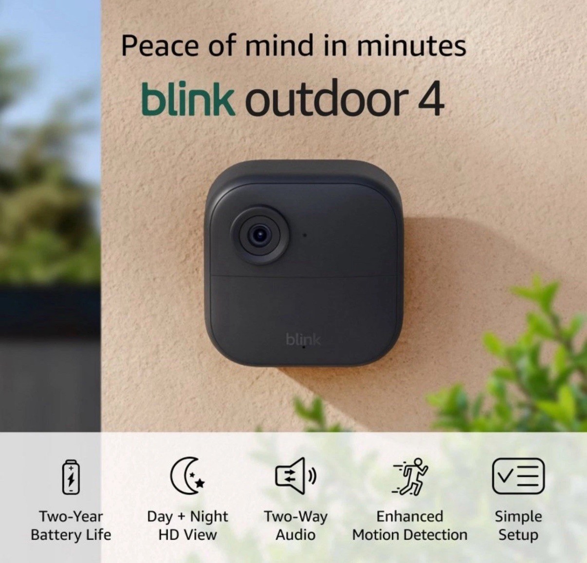 Blink Outdoor 4 (4th Gen 2025) Wireless Security Camera + Sync Module, 2 Cameras