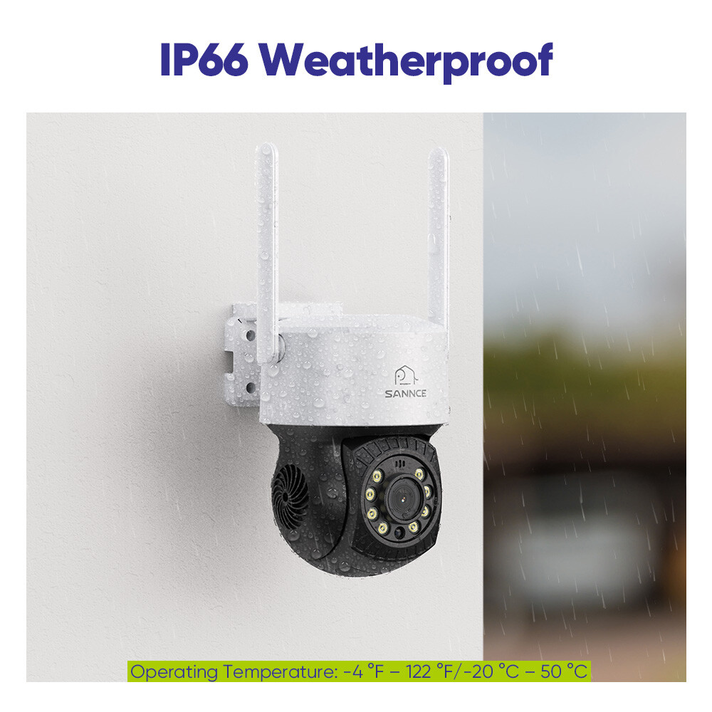 SANNCE 3MP Wireless Pan/Tilt Outdoor Full Color Security Camera WiFi 2-Way Audio