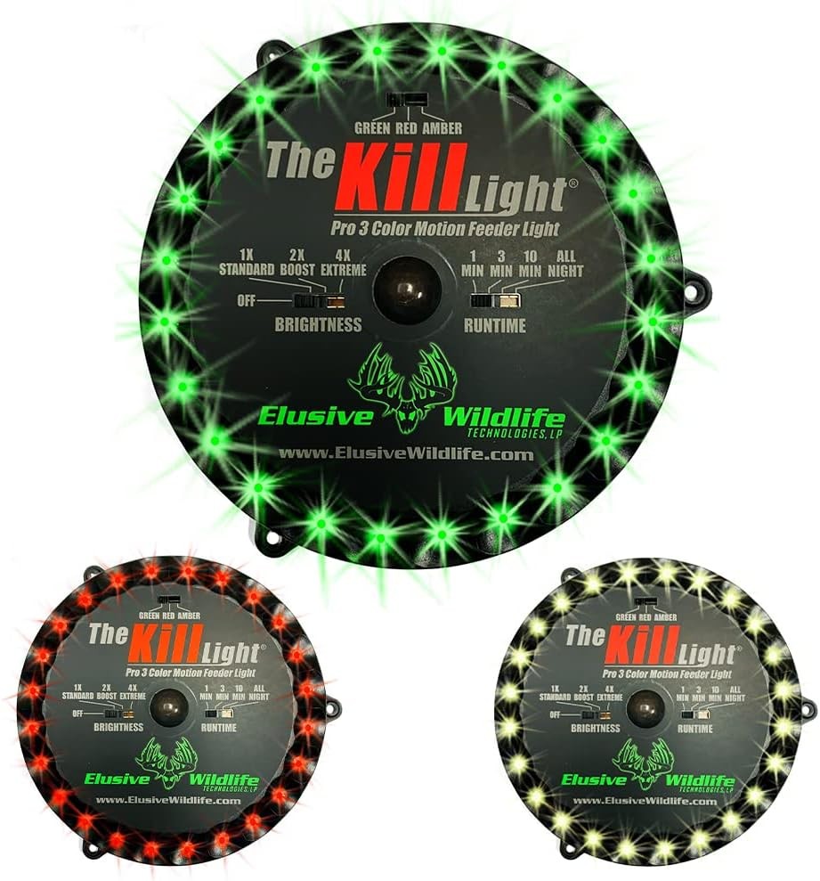 Elusive Wildlife Kill Light 3 Color Feeder – Best Hunting Green, Red