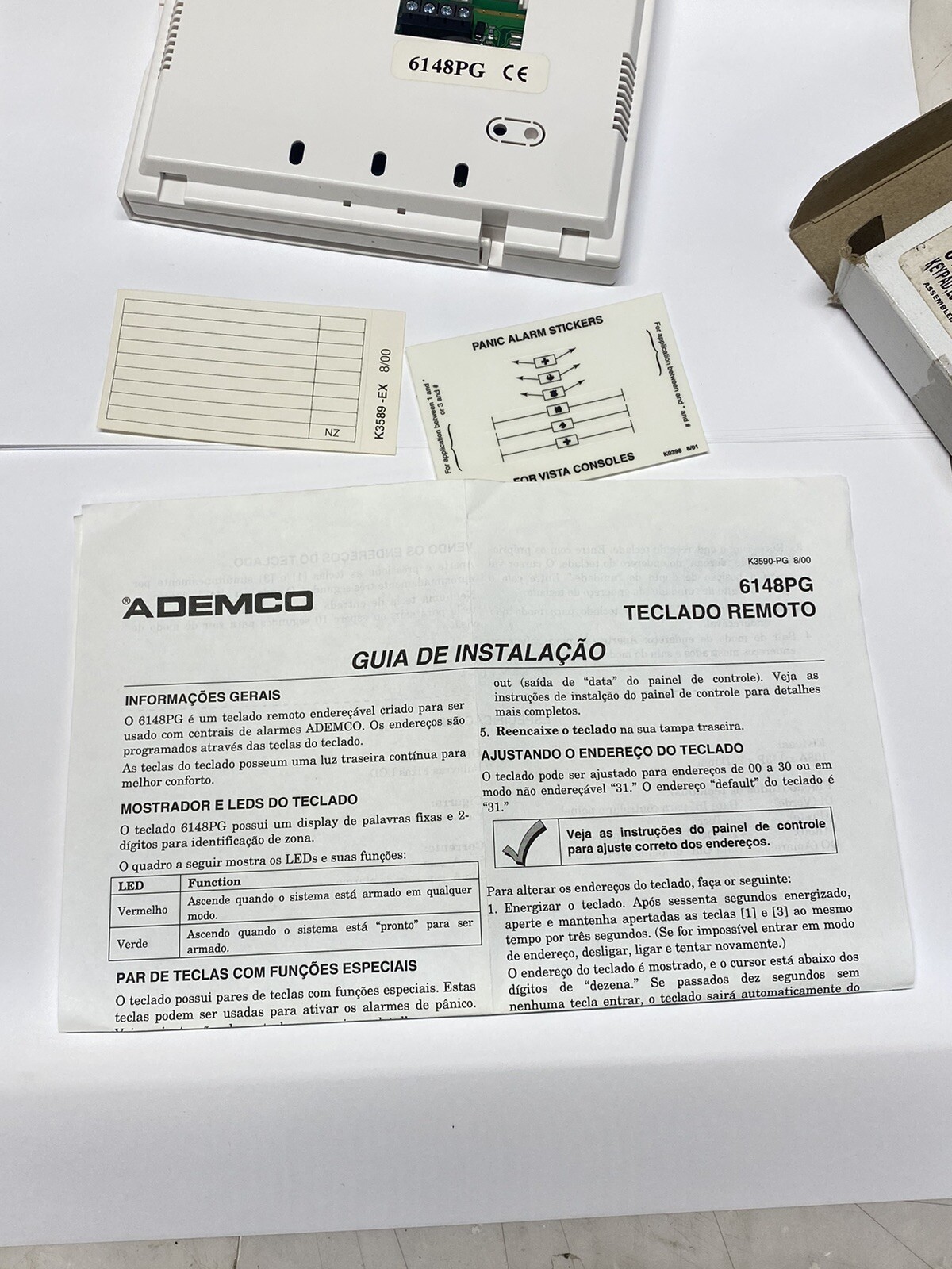 Honeywell Ademco 6148PG Portugese Keypad *New*