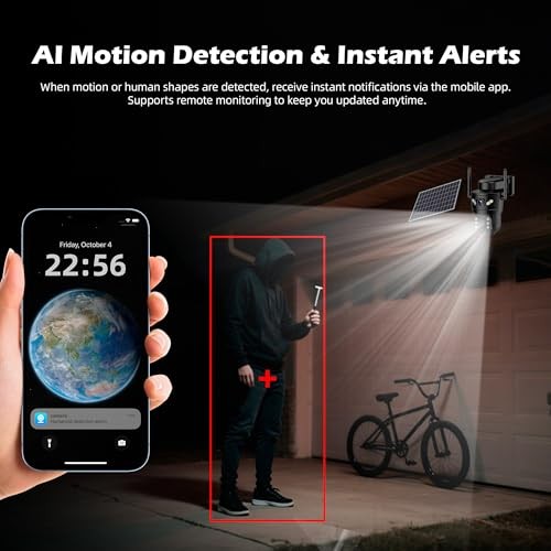 3K Solar Security Camera Wireless,270°Pan 90°Tilt Auto Tracking,WiFi D05-128G