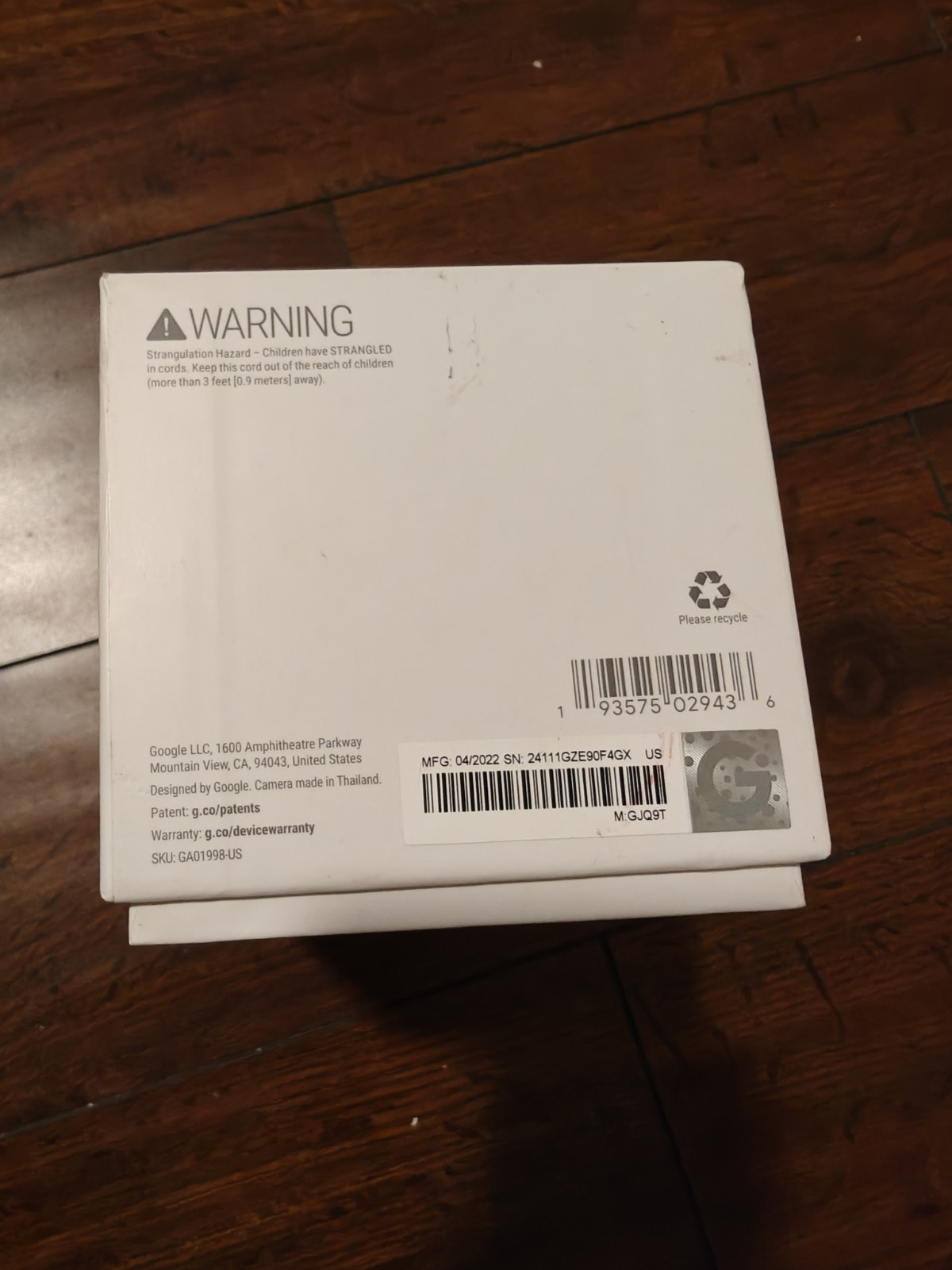 Google Nest GJQ9T Indoor 1 Security Camera