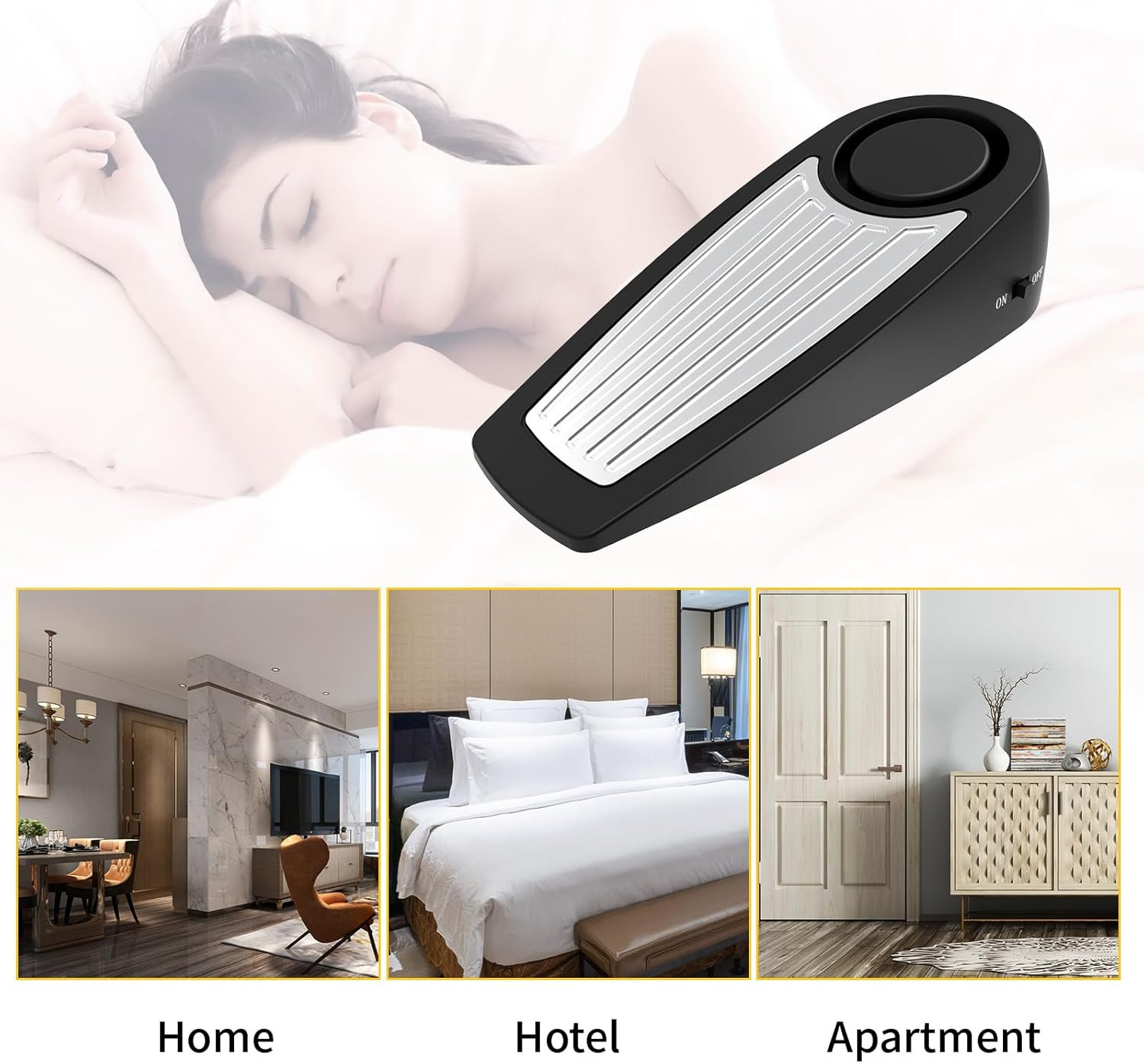 3 Pack Door Stop Alarm for House Bedroom Hotel 130Db Easy Operation Loud Clear S