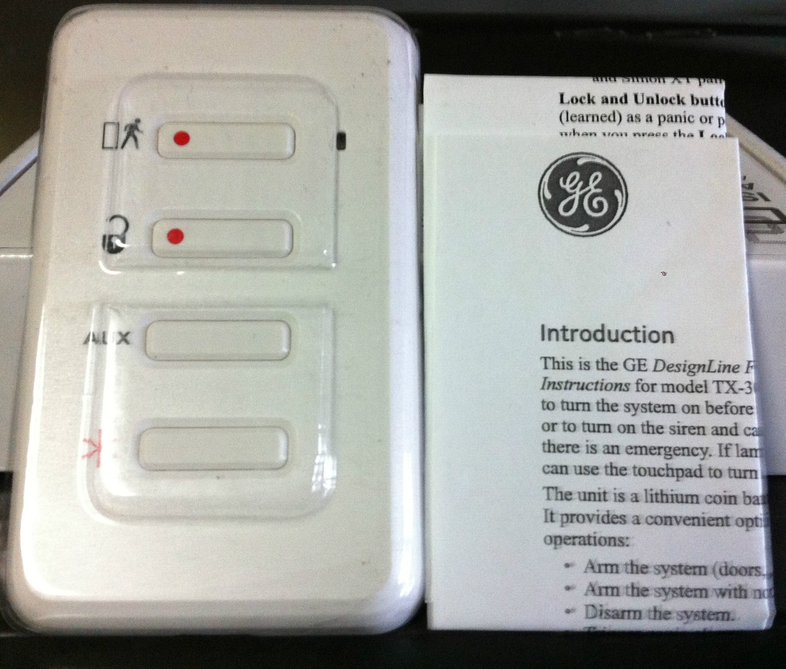 Brand New GE TX-3030-01-1 EV-F319W Wireless Wall Keypad, SIMON 3 XT XTI