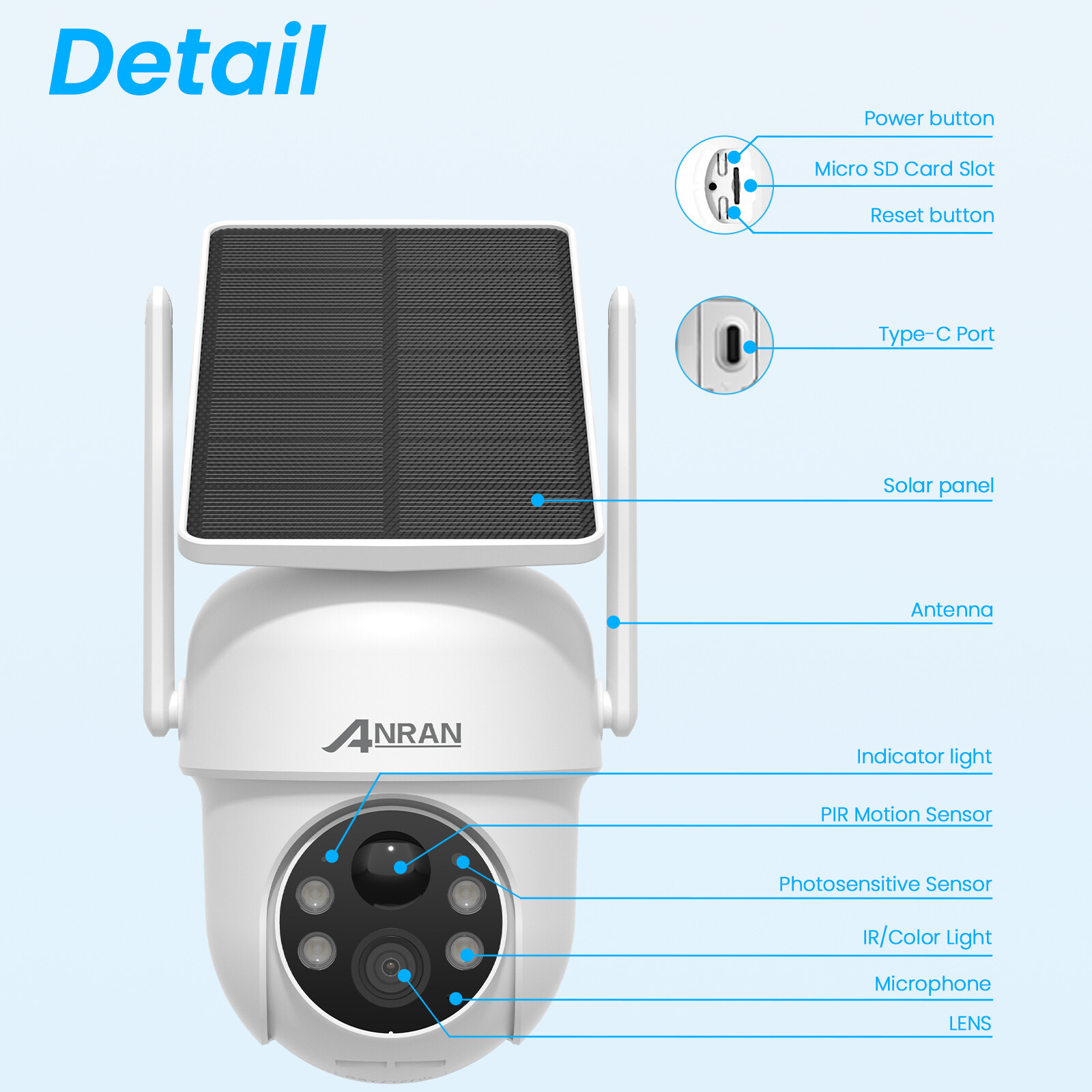 ANRAN Waterproof Wireless WIFI HD Security Camera 4MP Night Vision Outdoor Home