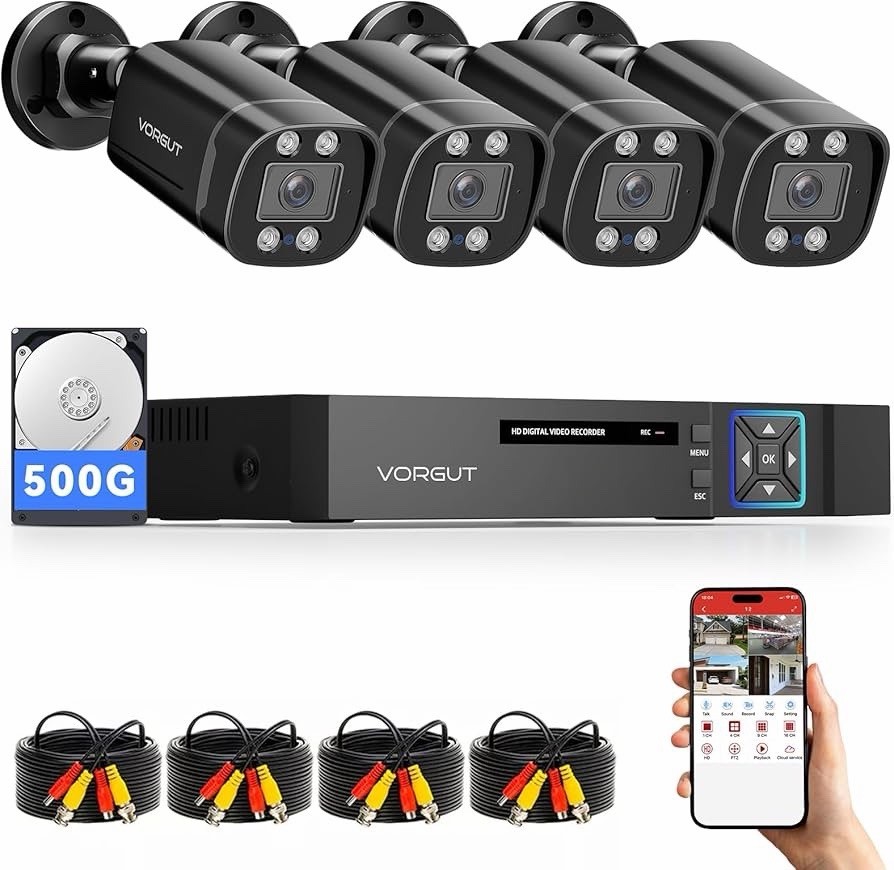 （Q5D）Wired 4CH 5MP Lite CCTV Security Camera System DVR 4 Bullet Cam Nightvision