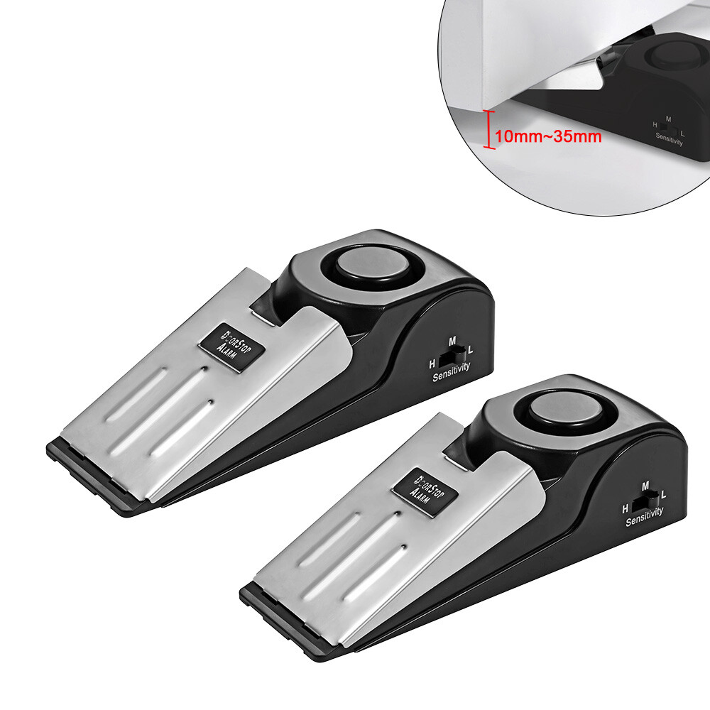 1/2Pcs Door Stop Alarm Wireless Door Stopper Alert for Home Travel Security Safe