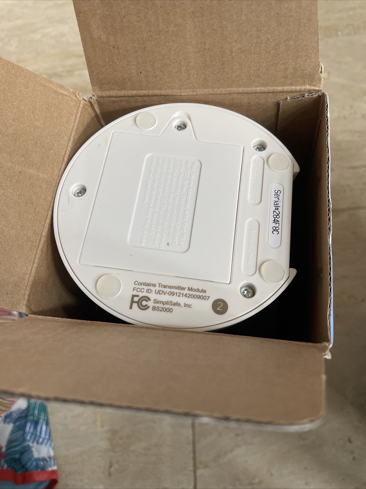 Open Box SimpliSafe Model #BS2000 Base Station, Motion Sensor, Used Remote