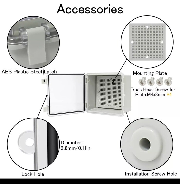 Junction Box IP65 Waterproof Plastic 5.9″ x 5.9”x 3.5″, Clear Cover . Free Ship