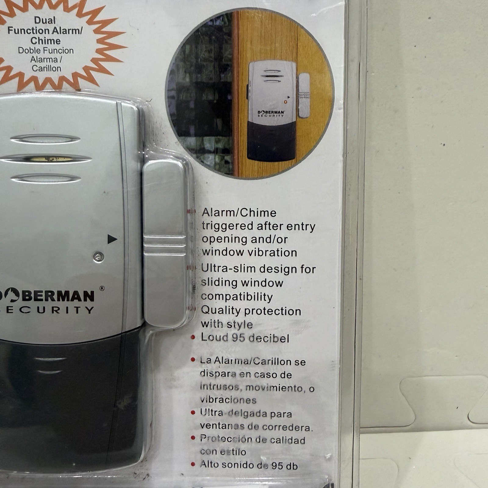 Doberman Security Door Window Defender Alarm Chime Magnetic Adhesive NEW