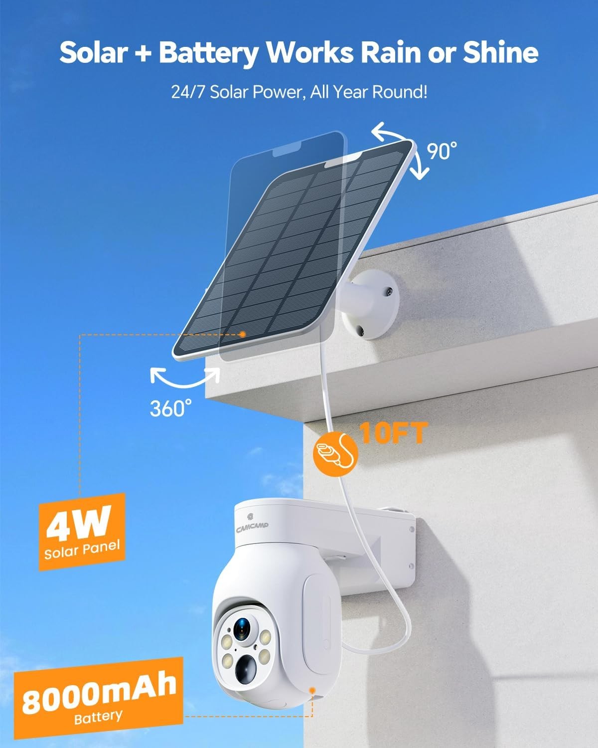 Wireless Home CCTV Security Camera System Outdoor WIFI Solar Power Camera 10CH