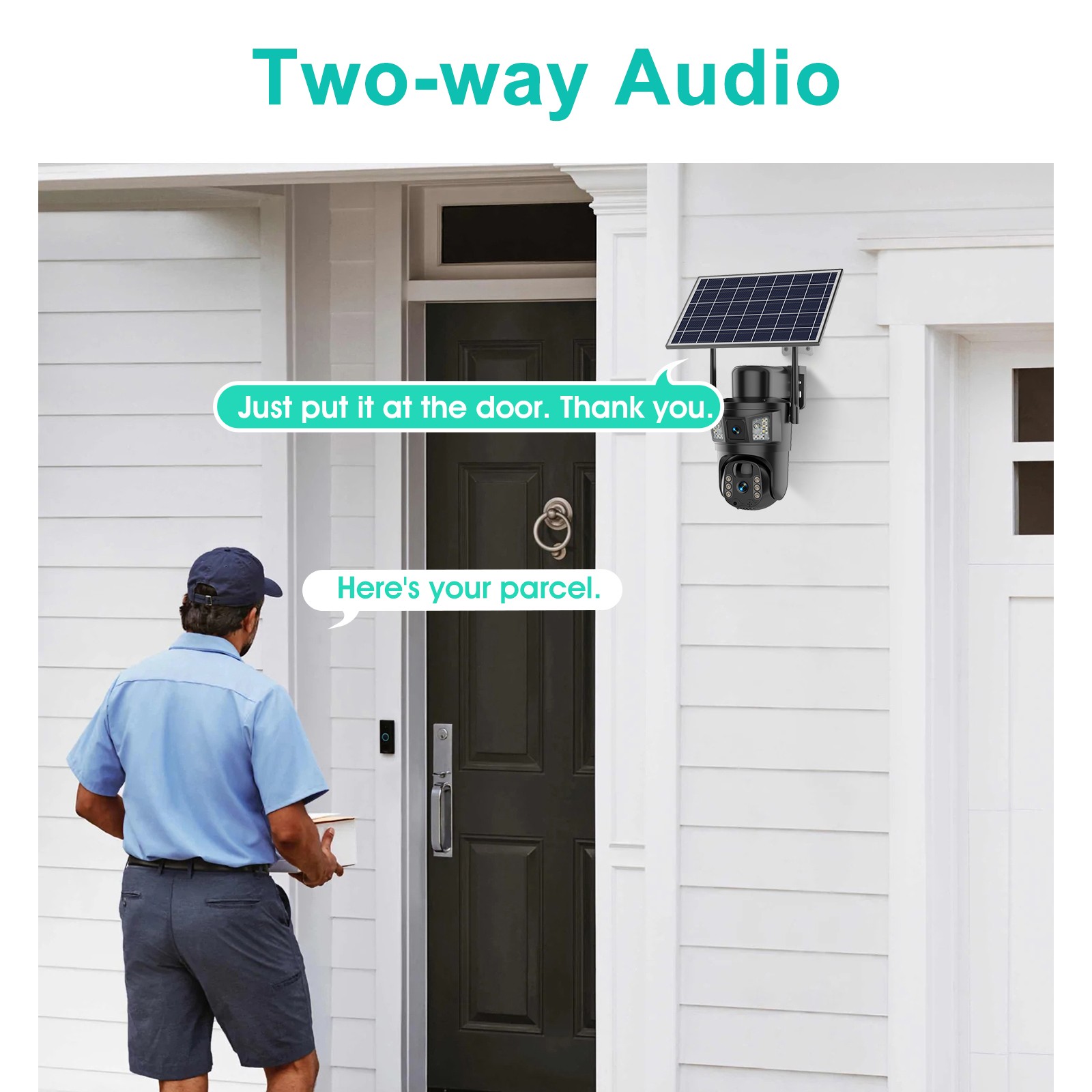 Solar Battery Powered Wireless Outdoor Pan/Tilt Home Security WiFi Camera System