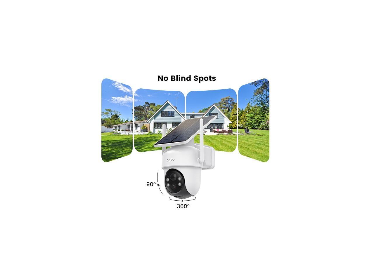 Aosu SolarCam D1 Classic 2K Outdoor PTZ Wi-Fi Turret Night Vision 2-Camera Kit w