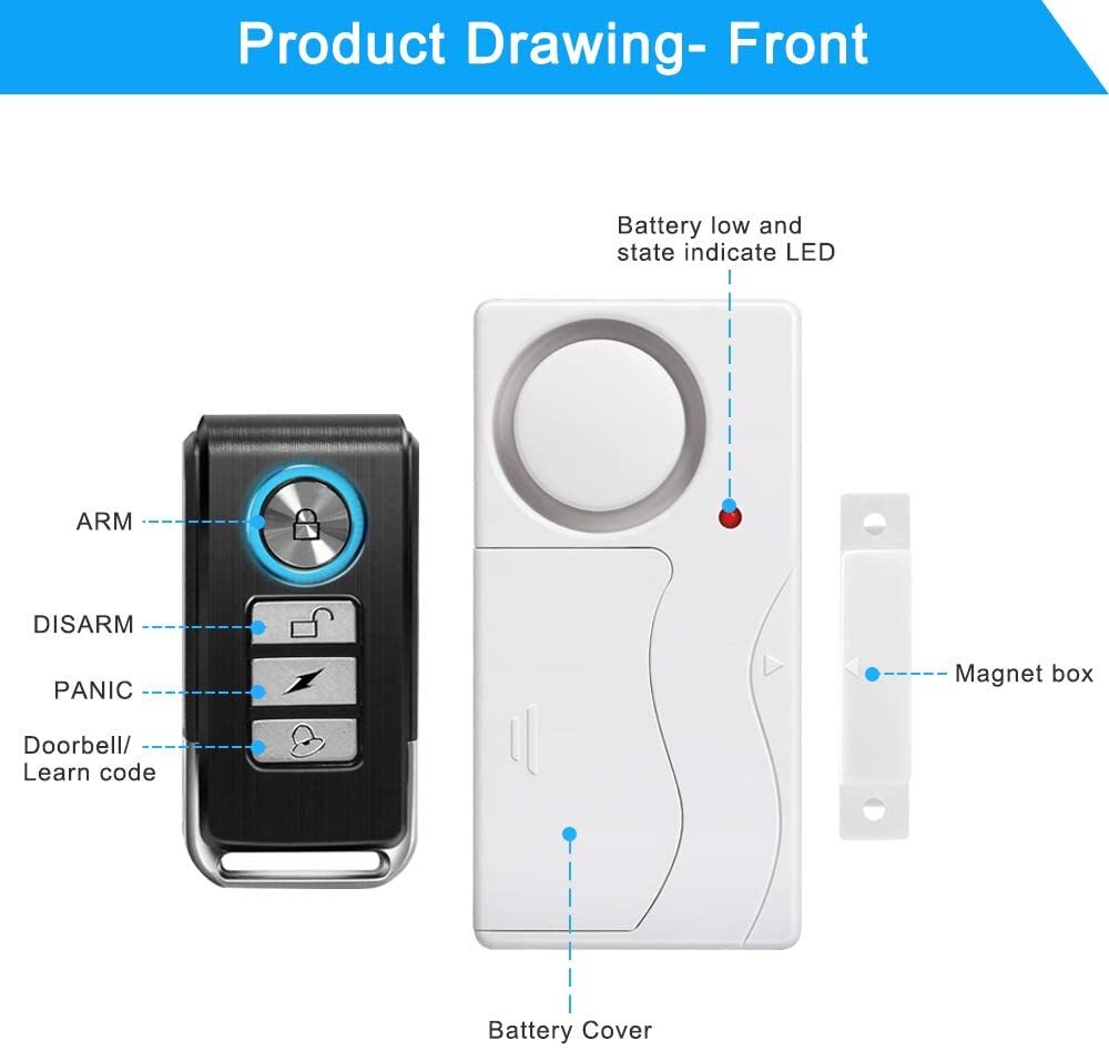 Security Wireless Alarm kit Bike Alarm Driveway Detector Window Door Burglar NEW