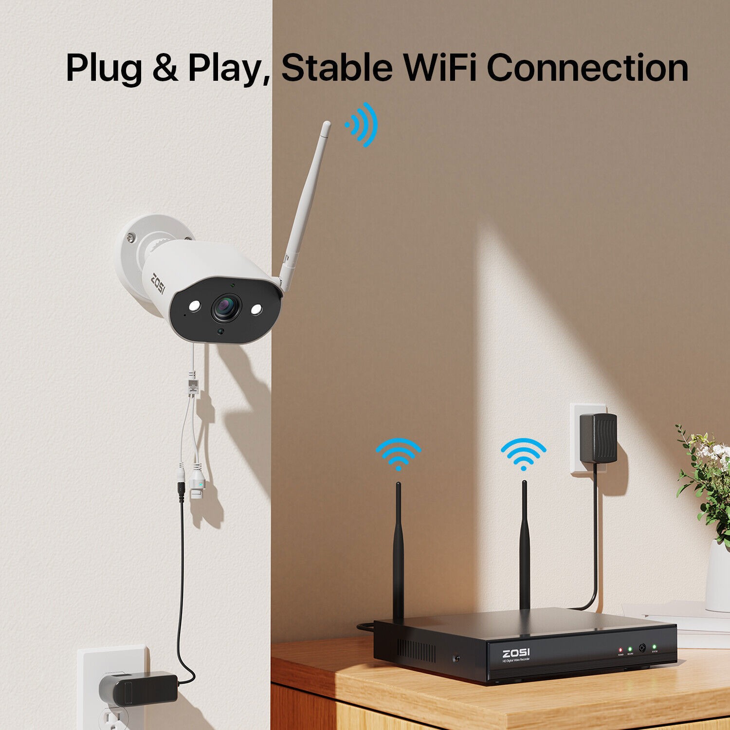 ZOSI 8CH 2K WiFi 6 Outdoor Security Camera System 8x 3MP Cameras PersonDetet 2TB