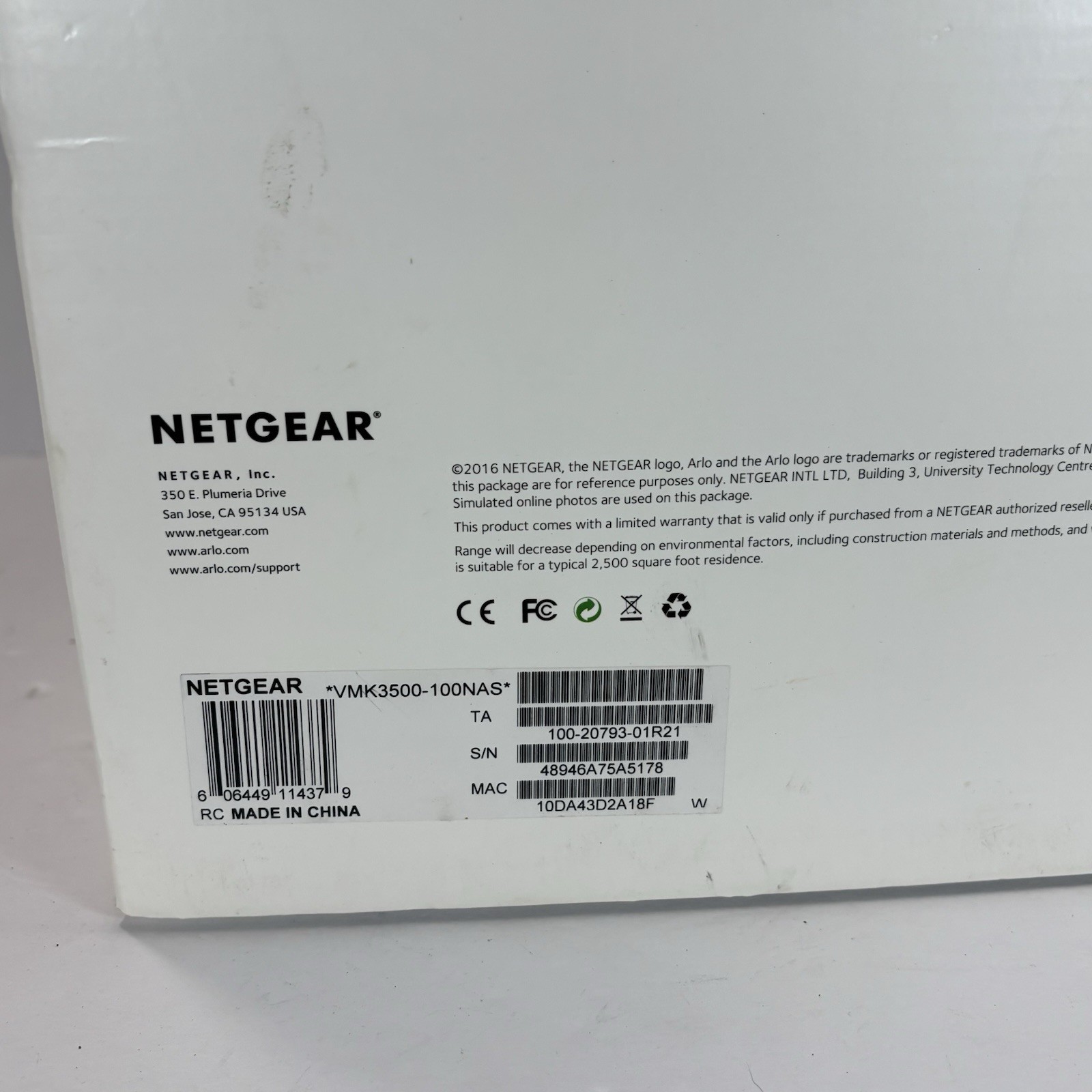 Netgear Arlo 6 Camera VMK3500 wireless 1080 HD Security System