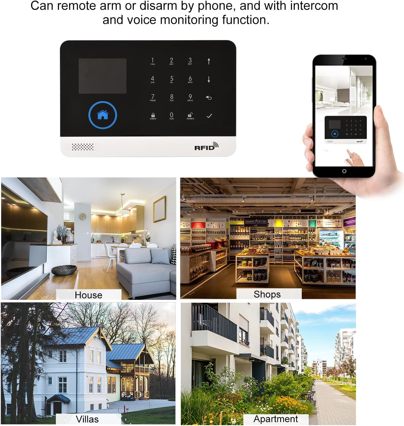 WIFI GSM Home Alarm Security System, 2.4In LCD Wireless DIY Smart Home Burglar S