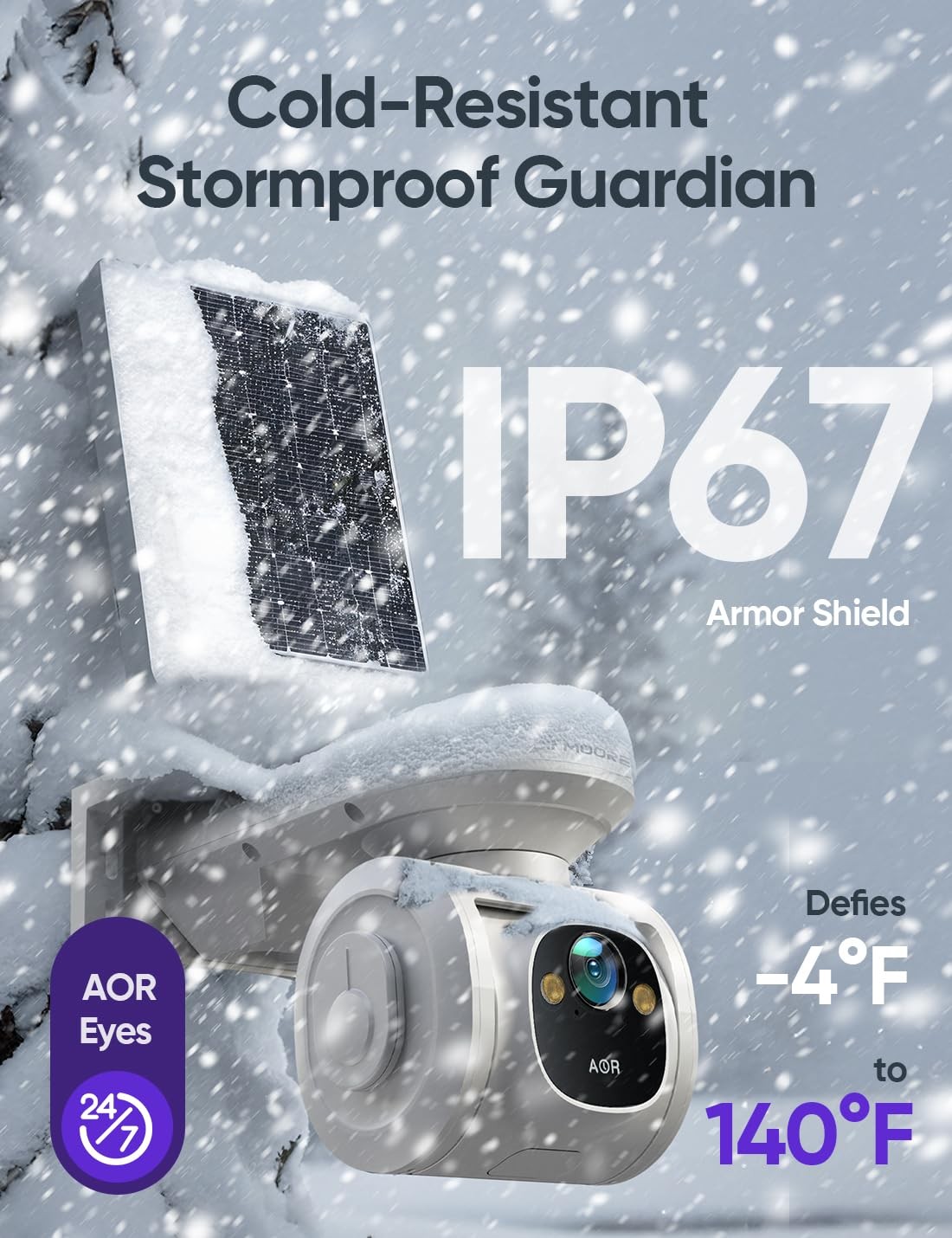 4G LTE Cellular Security Camera Outdoor 2.5K QHD, No WiFi 24/7 Off-white