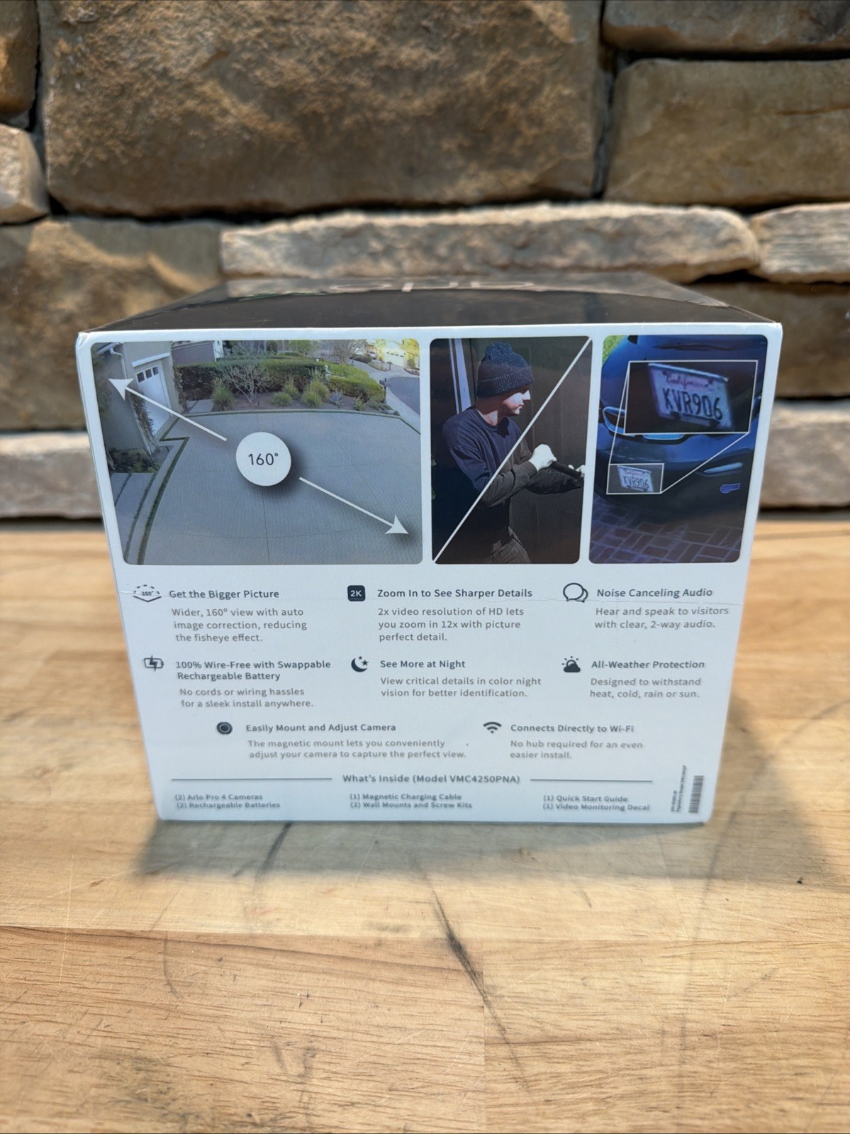 Arlo Pro 4 Wire Spotlight Security Camera – VMC4250P100NAS – White – New Sealed
