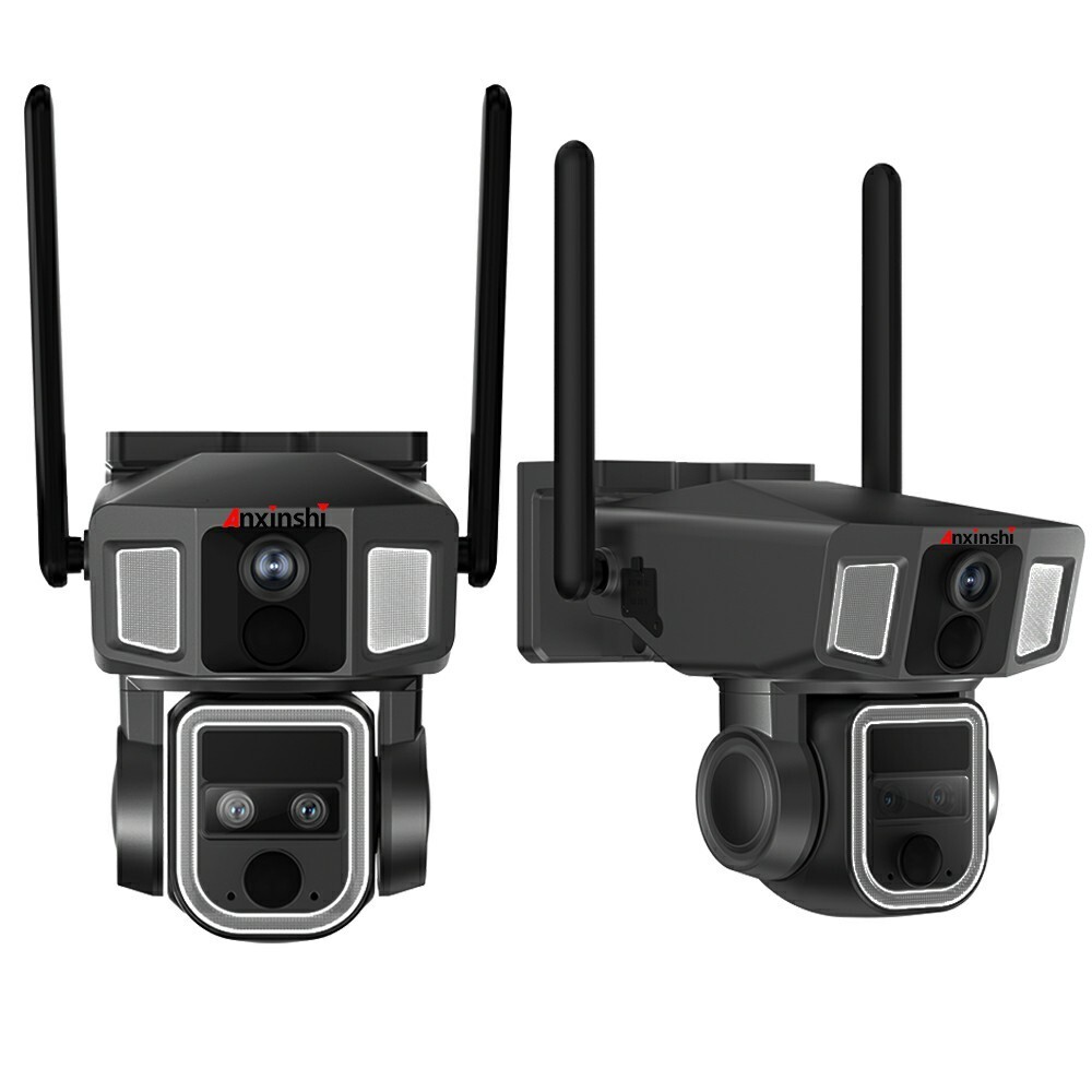 ANXINSHI 12MP Dual-lens Humanoid ZOOM Tracking Outdoor Solar Camera