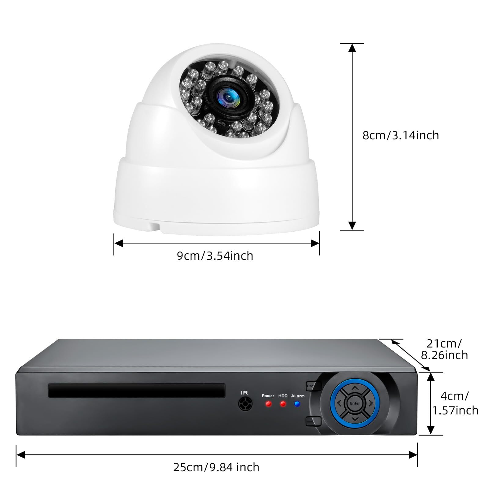 8CH 5MP Lite DVR H.265+ 1080p Surveillance Security Camera System Outdoor