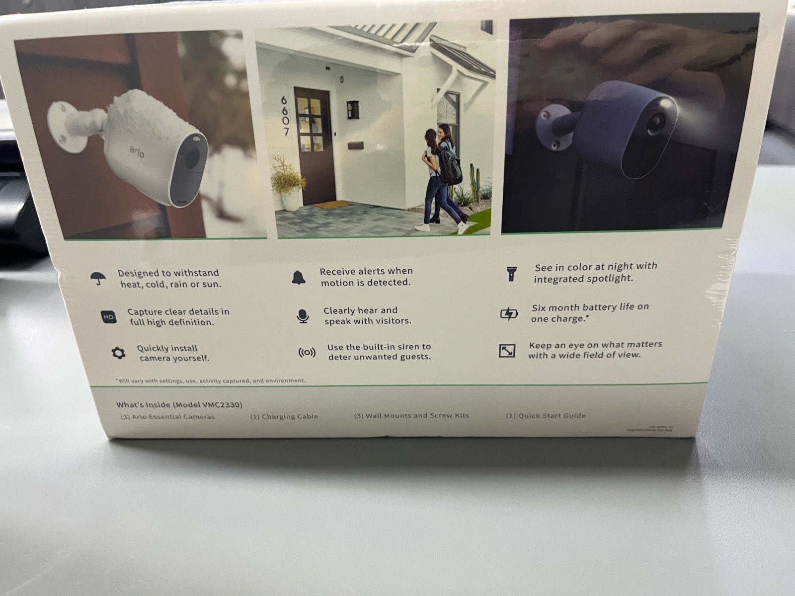 Arlo Essential 3 Wireless Spotlight Security Cameras 1080P 3 pack VMC2330-100NAS