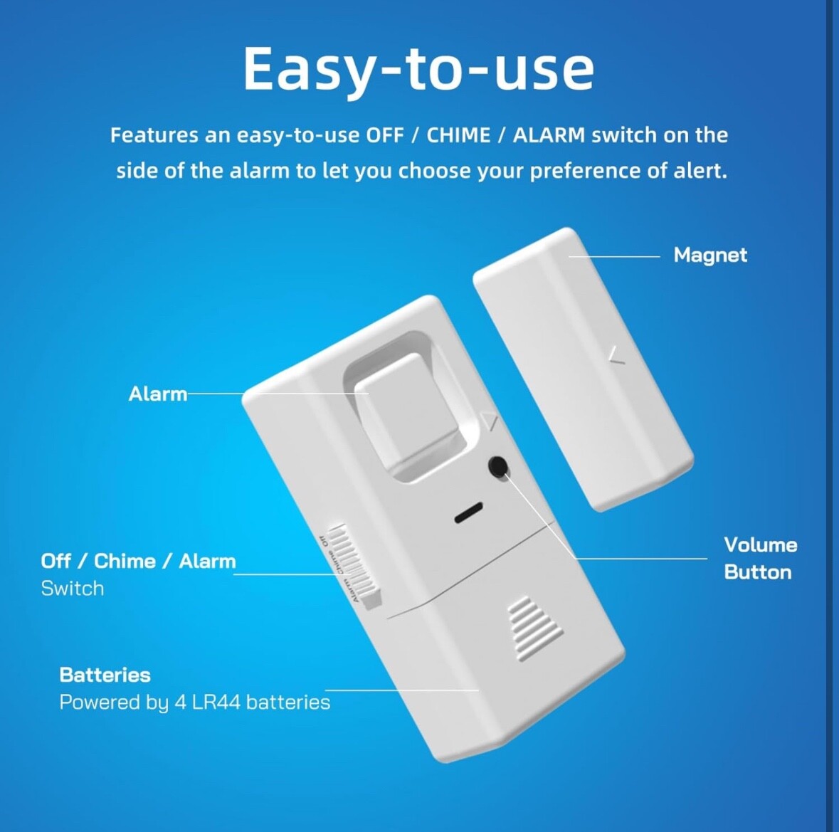 2 Pack Door Window Alarm Home Safety Wireless Burglar Security Device 110db.