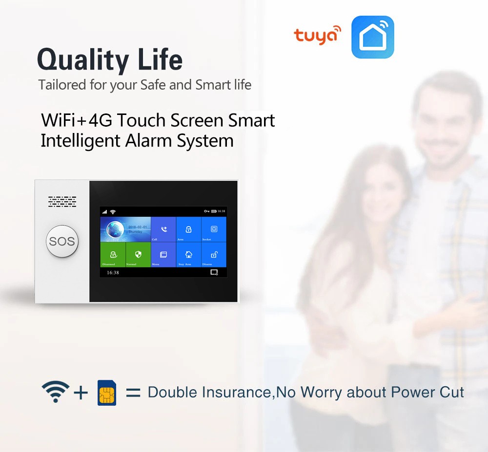 V17 WIFI 4G Internet TUYA APP Wireless Wired Home Security Burglar Alarm System
