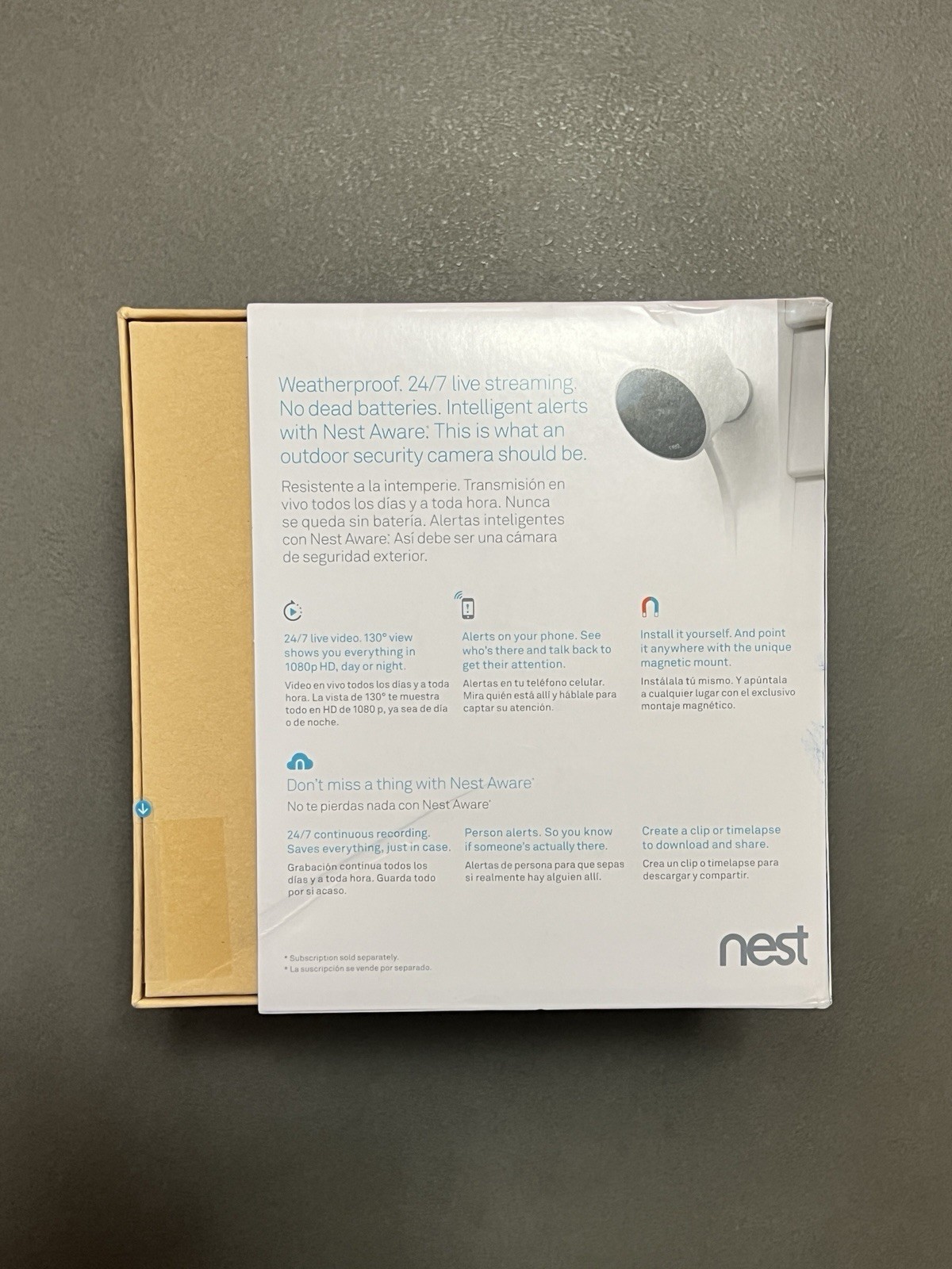 Google Nest Outdoor Camera 1st Gen (A0033 NC2100ES) Brand New – Never Used