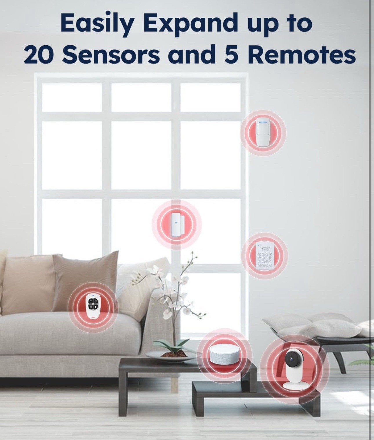 Alarm System for Home Security, Door Alarm Systems, App Alerts, 15Piece Kit, No