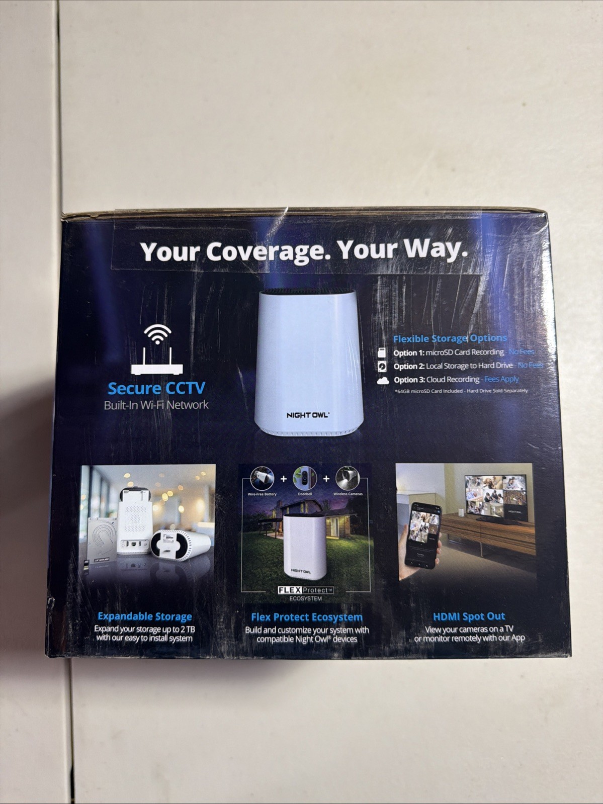 8-Channel 2K 64GB Security System with 3-Battery Solar Powered Spotlight Cameras