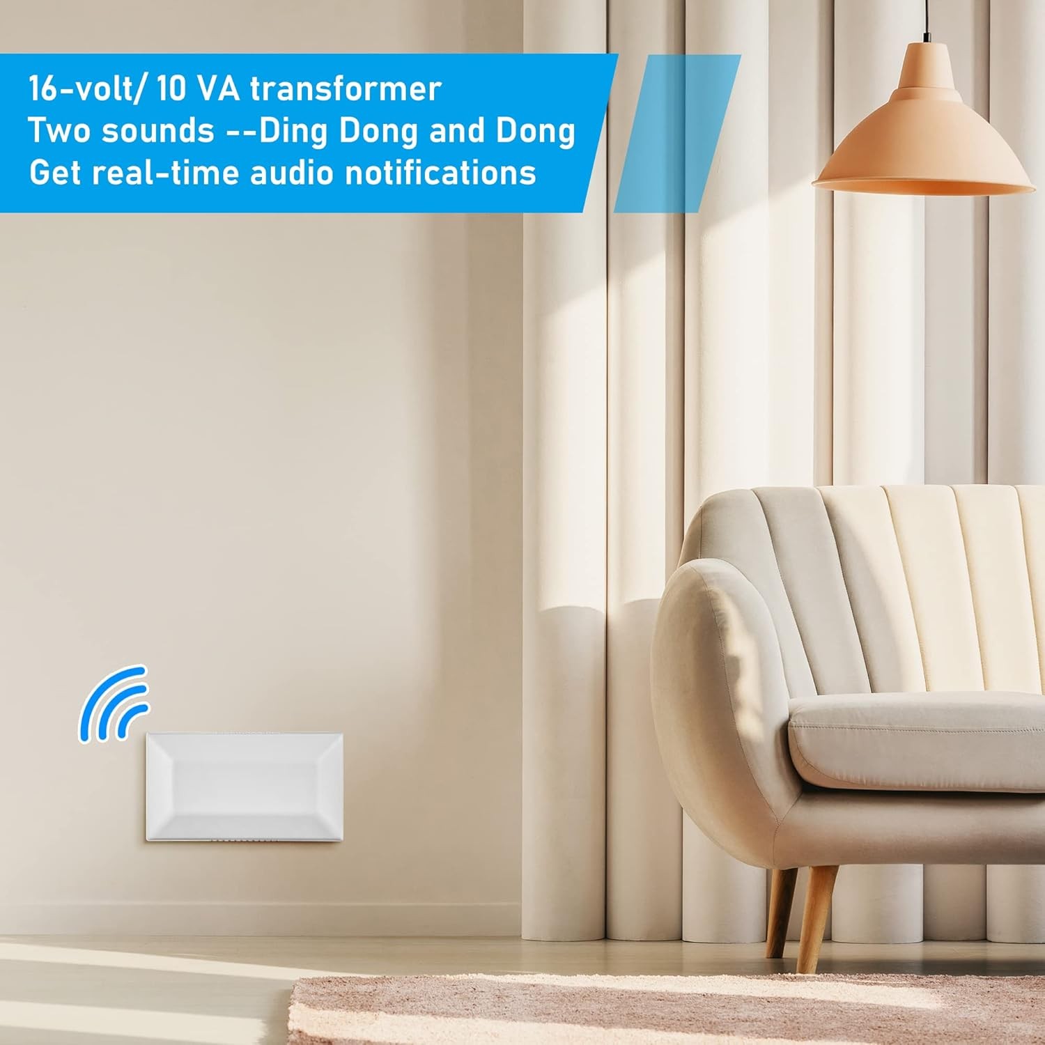 Wired Doorbell Chime, 16V 10VA Front and Rear Door Chime for Home Wall…