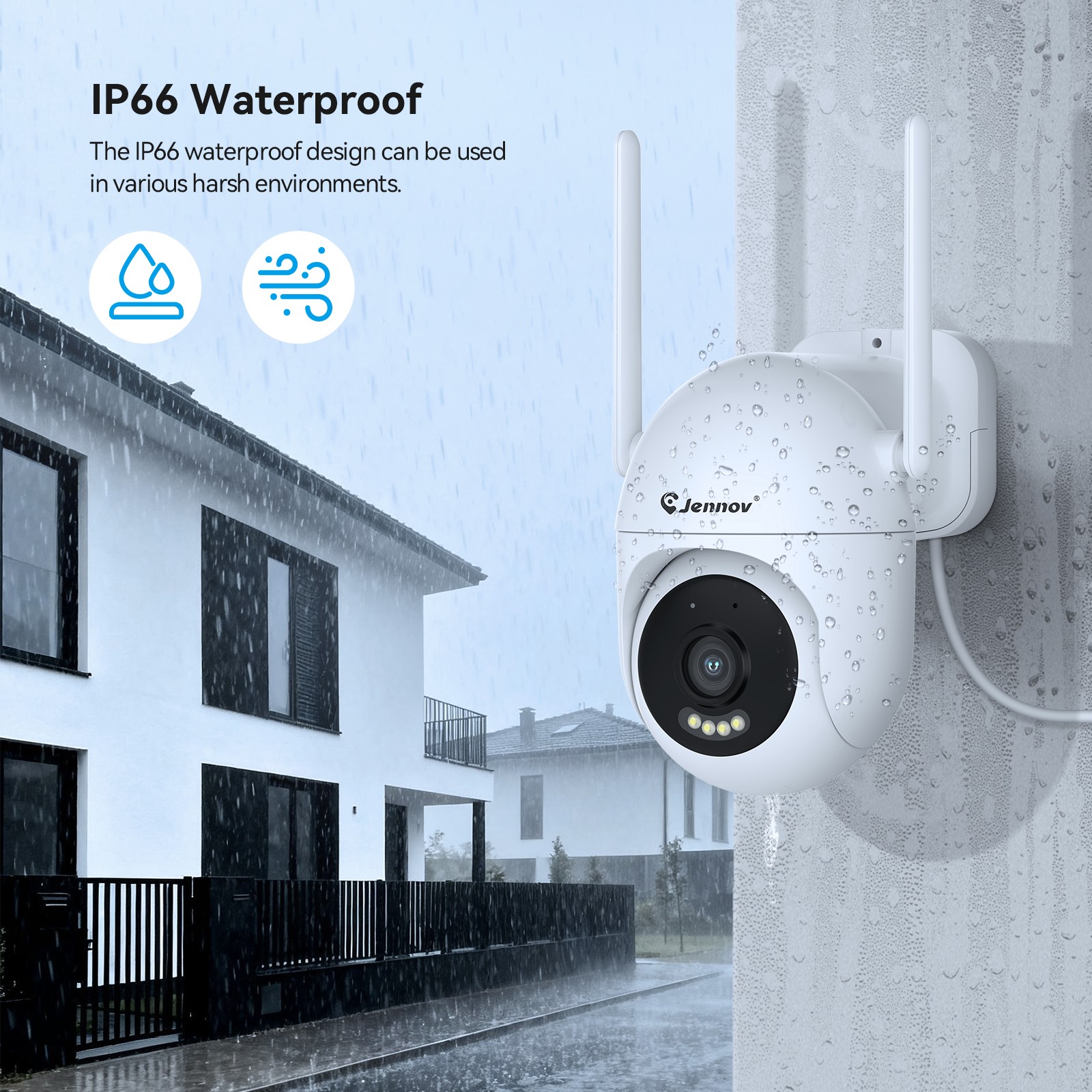 JENNOV 5MP Surveillance NVR Wireless Security Camera System Outdoor CCTV Camera
