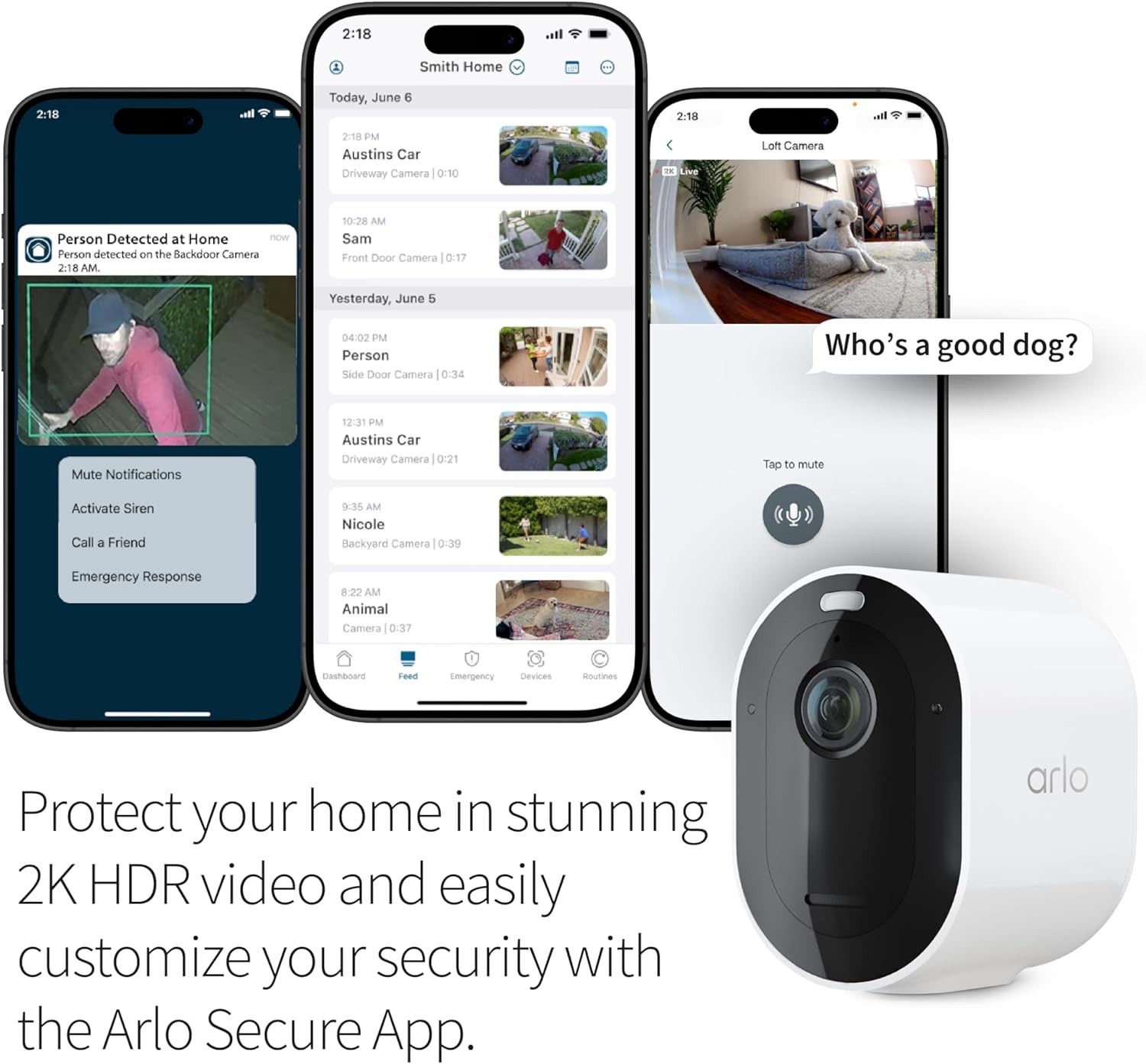Arlo Pro 5S 2K Indoor/Outdoor Wire Free Spotlight Security Camera – White…