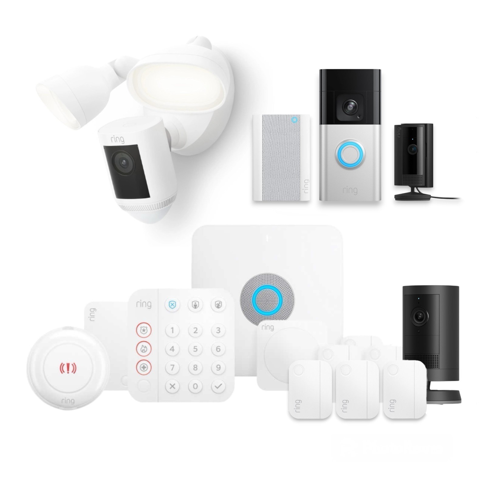 Ring Alarm Pro Wired Home Security System with Built-in eero WiFi 6 Router White