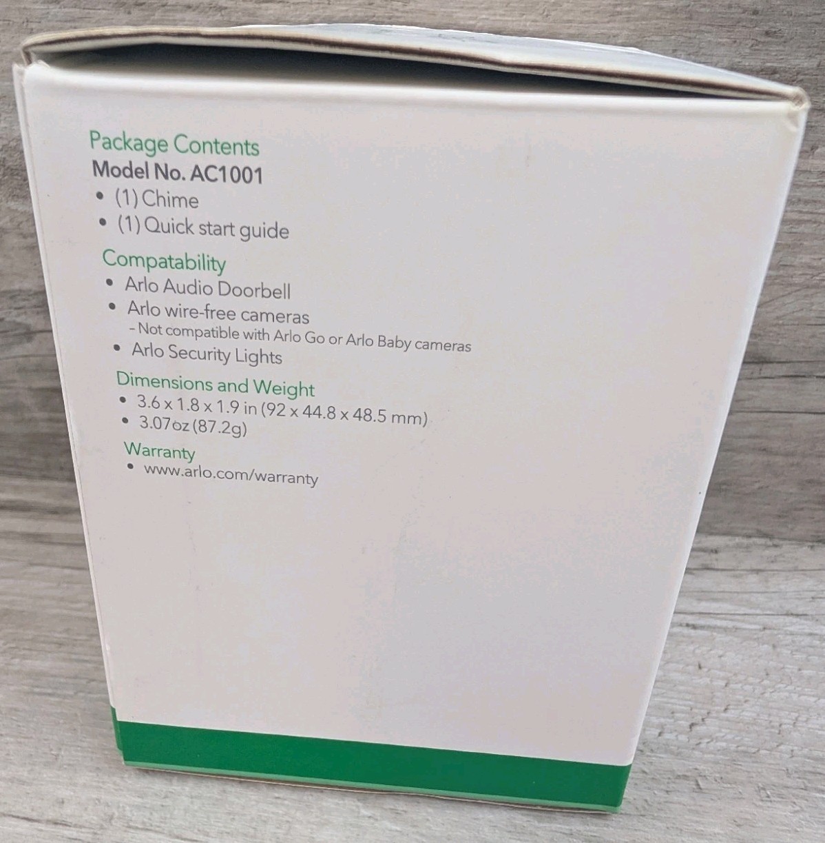 ARLO CHIME Wire-Smart Home Chime Model AC1001-100NAS – Preowned
